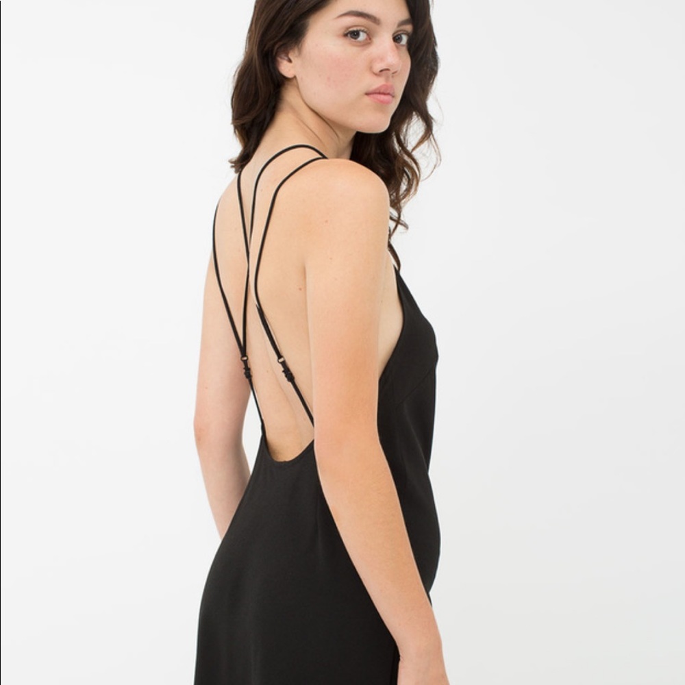 American Apparel crepe crossback midi dress